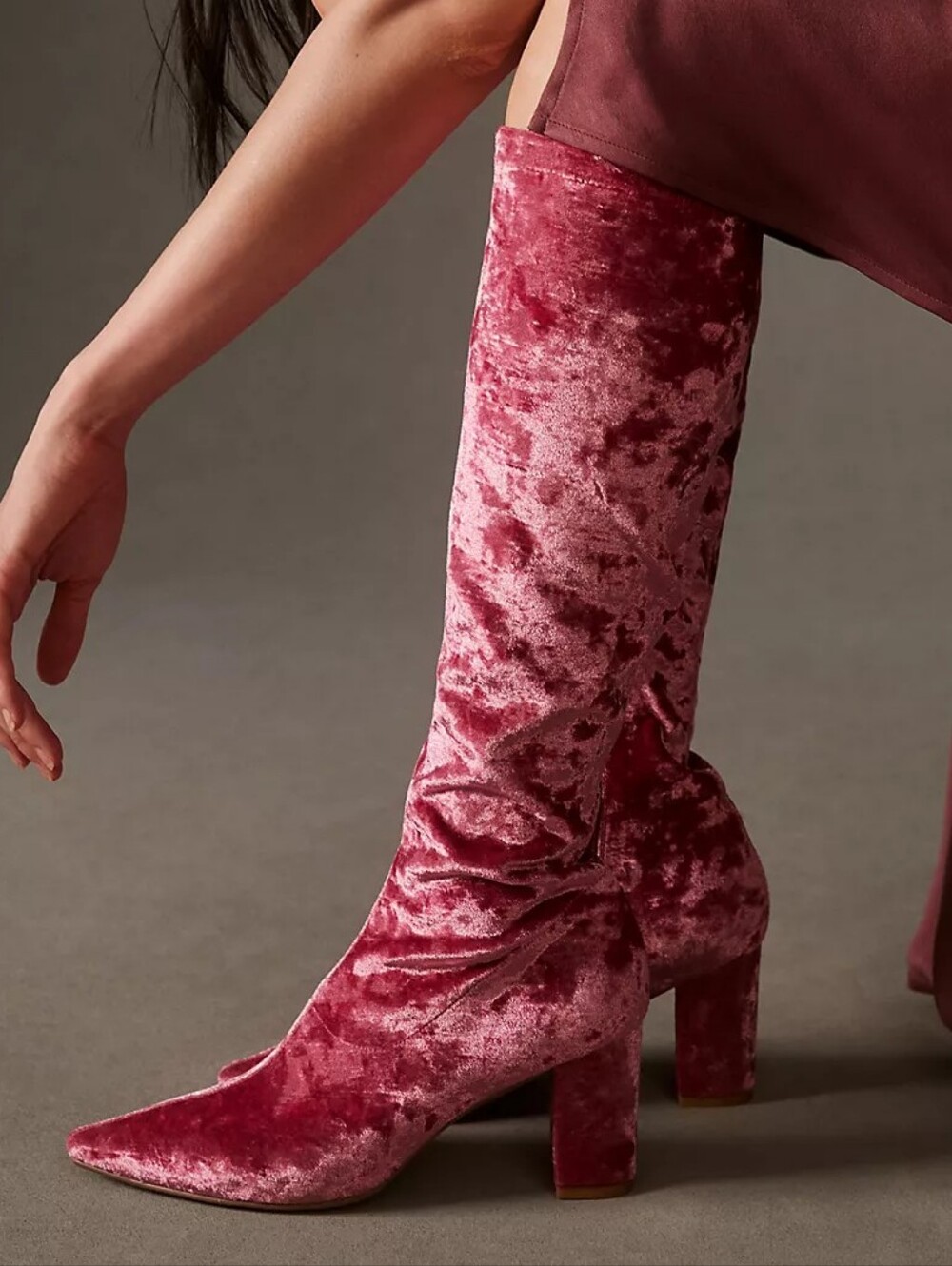 Silent D Velvet Komass Boots - Pink Size 39